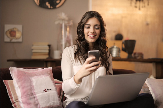 a lady dealing with an insurance chatbot online